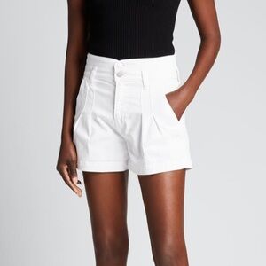 VERONICA BEARD Jaylen high rise denim shorts in white, size 28